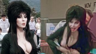 Accidental Nipslip On Set Of Cassandra Peterson In Elvira: Mistress Of The Dark 1988 #4