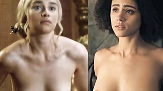 Emilia Clarke And Nathalie Emmanuel Showing Their Plots – From Game Of Thrones