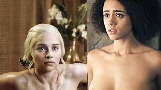 Emilia Clarke And Nathalie Emmanuel Showing Their Plots – From Game Of Thrones #4